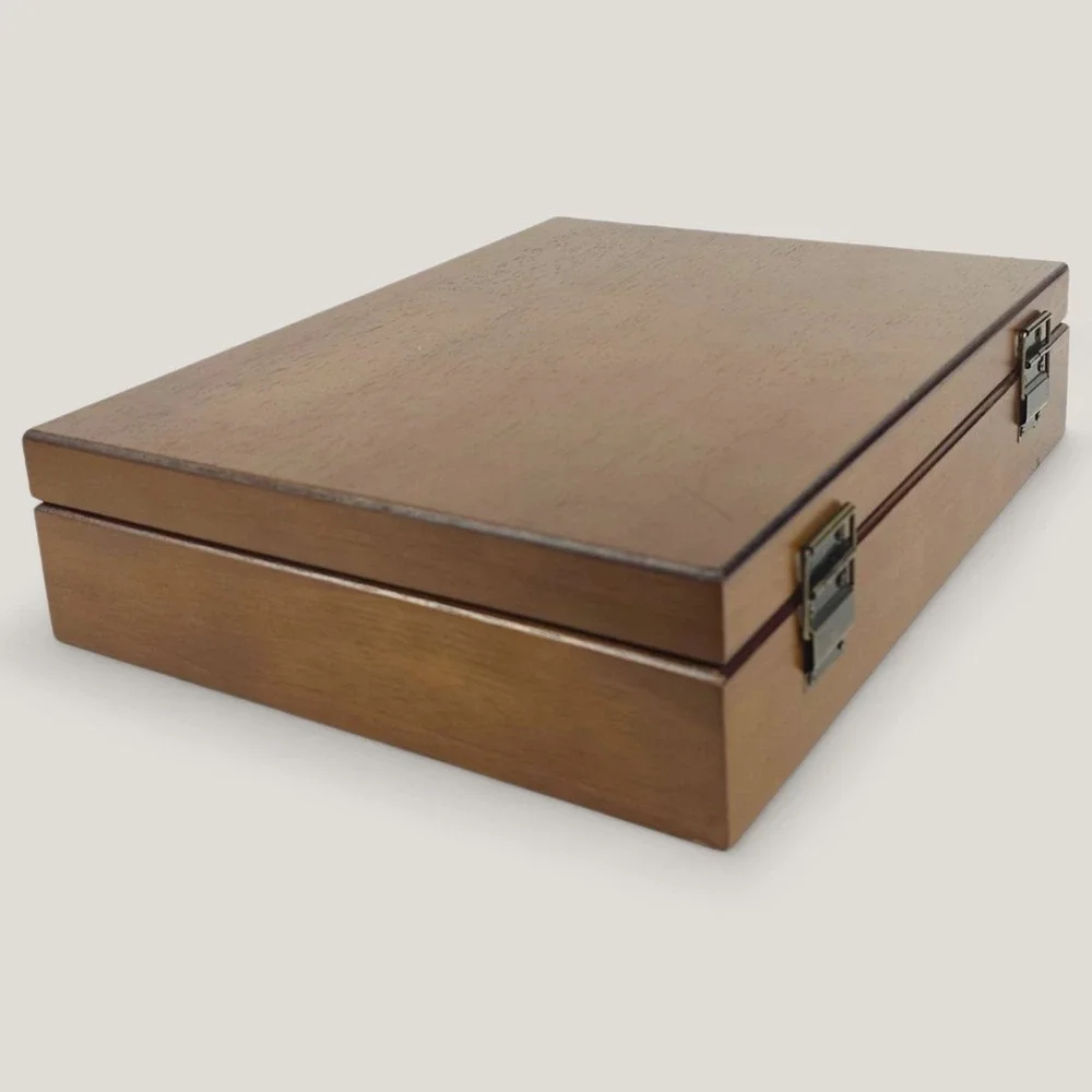 Wooden Valet Box Chess Piece Storage Case Jewelry Keepsake Memory Organizer 12